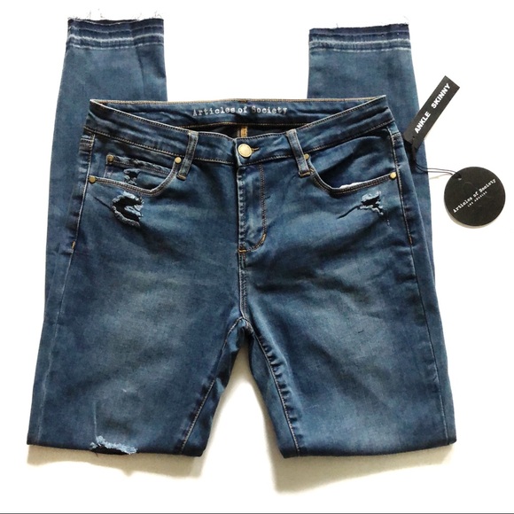 Articles Of Society Denim - Articles of Society Distressed Ankle Skinny Jeans